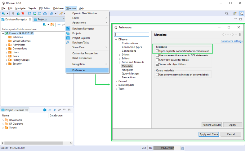 Metadata Settings